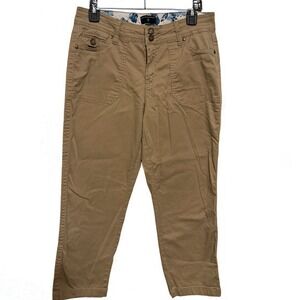 Dictionary Womens Khaki Tan Crop Capri Utility Pants Pockets Size 8/29
